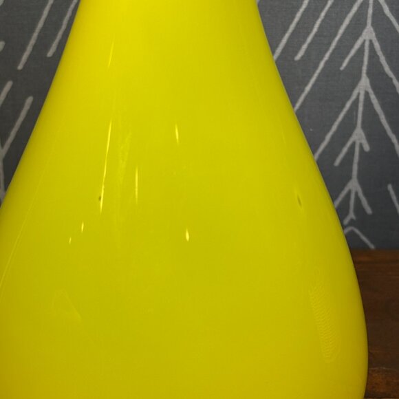 Vintage Yellow Glass Vase Hand-Blown Art Glass Sculpture Unique Home Gift - Picture 13 of 16